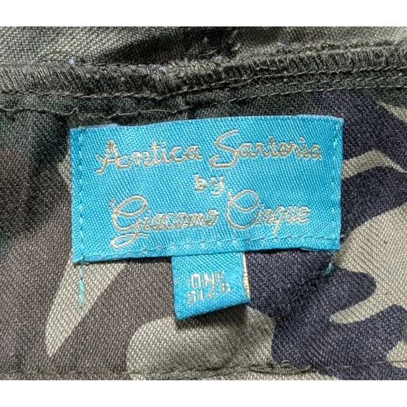 Antica Sartoria By Giacamo Cinque Women One Size Camo Embellished Hooded Jacket